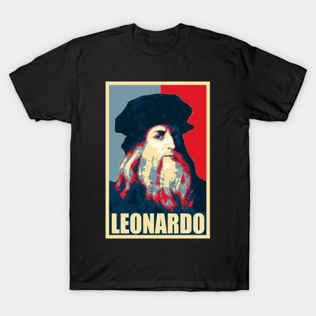 Leonardo Da Vinci Propaganda Poster Pop Art T-Shirt by Nerd_art